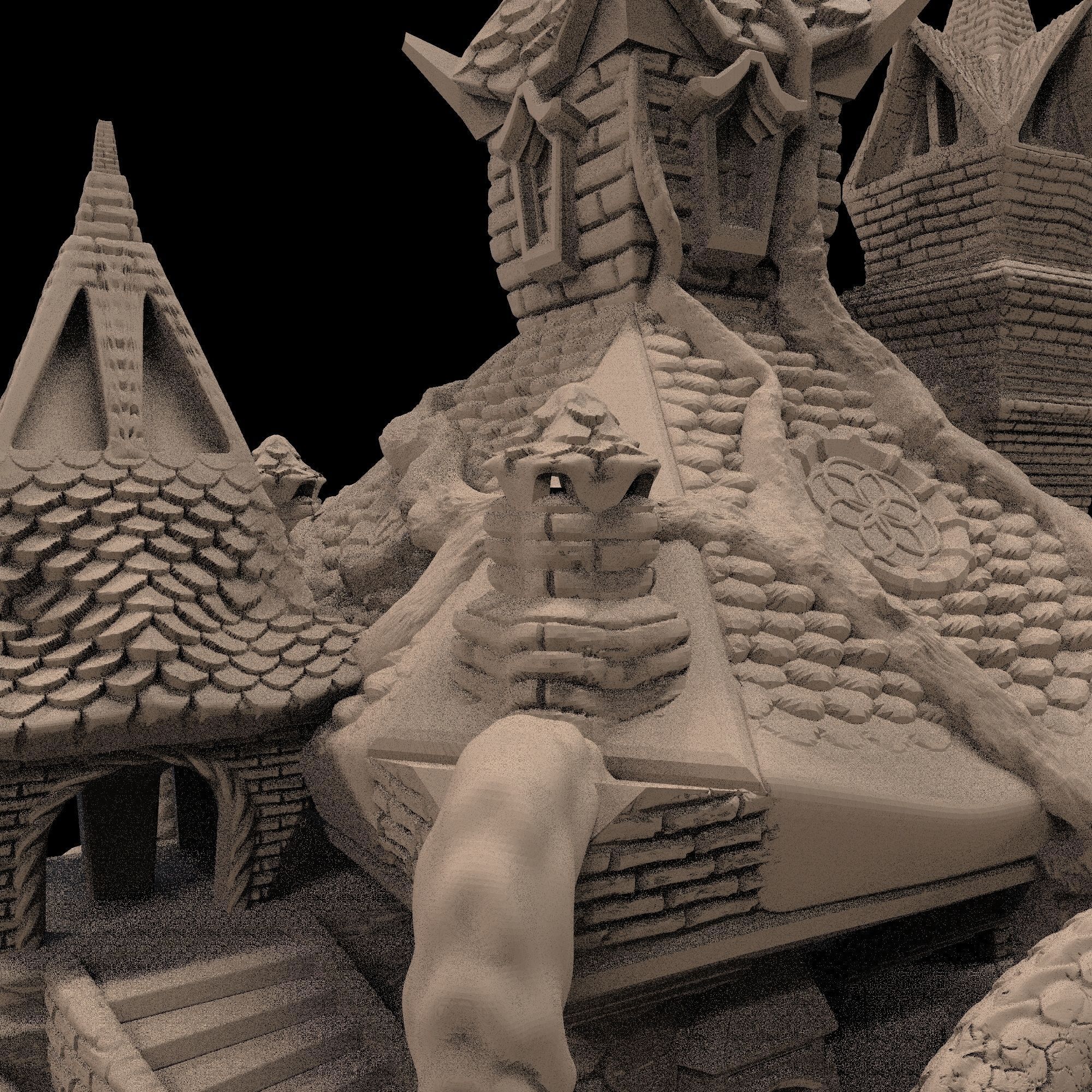 SACRED TEMPLE or TREE HOUSE 3D print model_4
