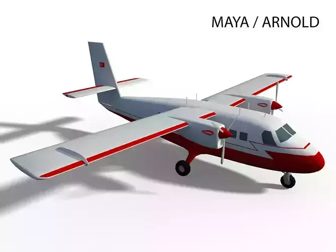 DHC-6 TWIN OTTER Low-poly 3D model