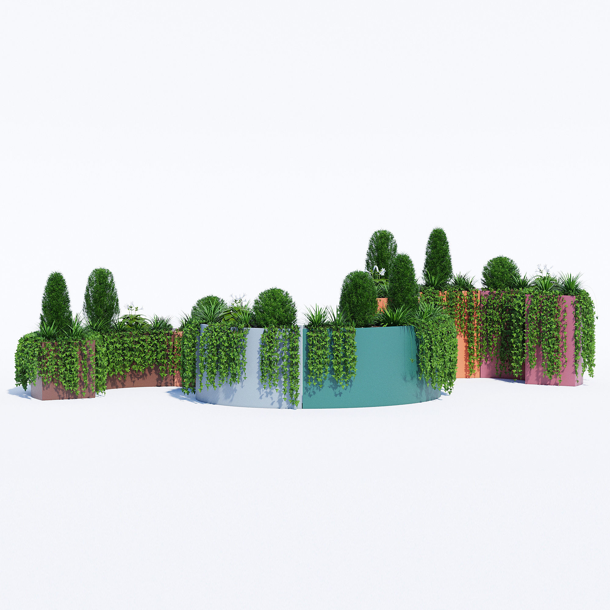 Modular Planters part 2 3D model_2