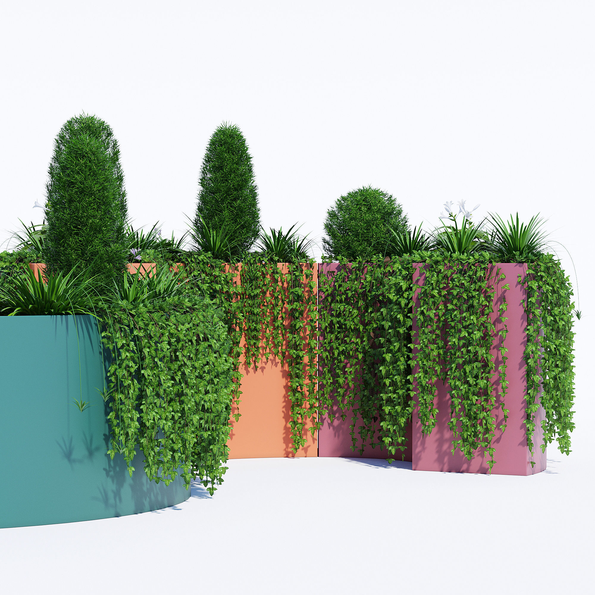 Modular Planters part 2 3D model_7
