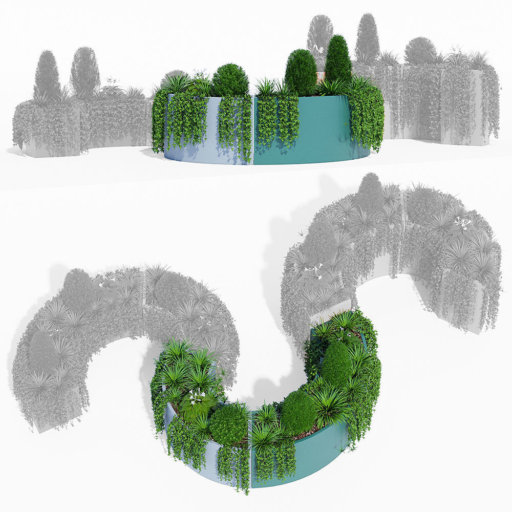 Modular Planters part 2 3D model_1