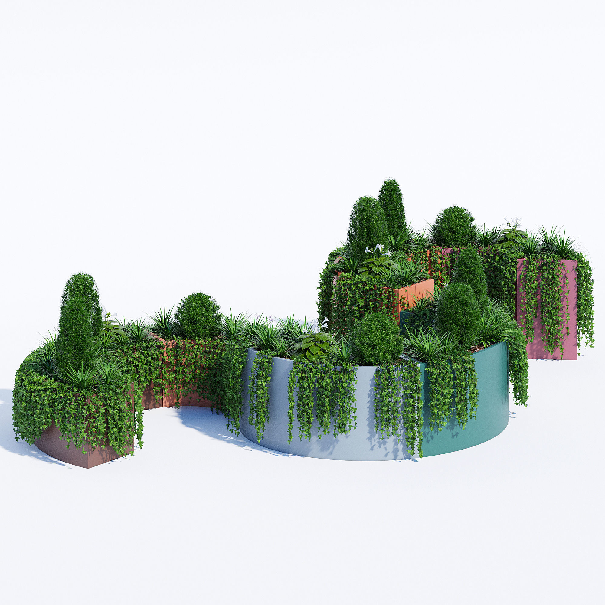 Modular Planters part 1 3D model_4