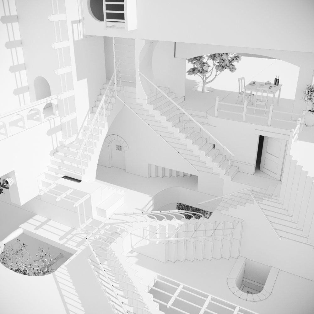 Relativity MC Escher 3D model_1