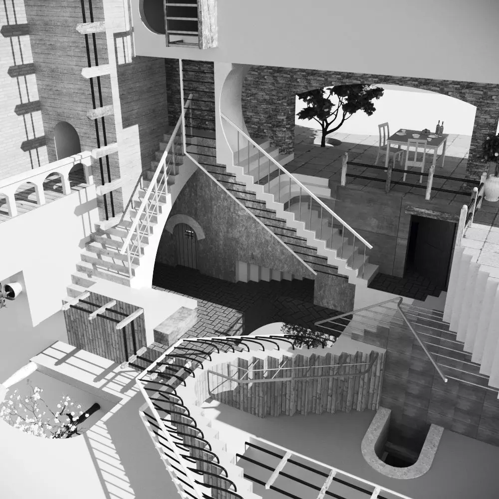 Relativity MC Escher 3D model_0