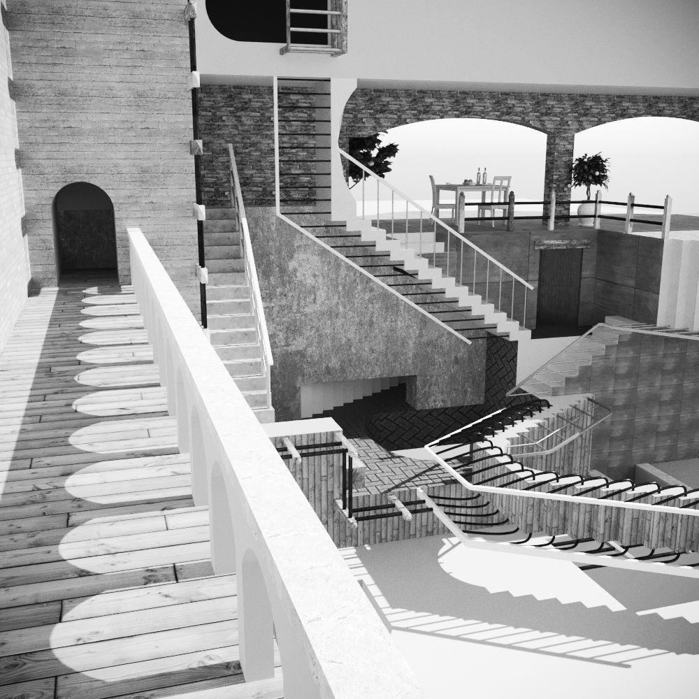 Relativity MC Escher 3D model_4