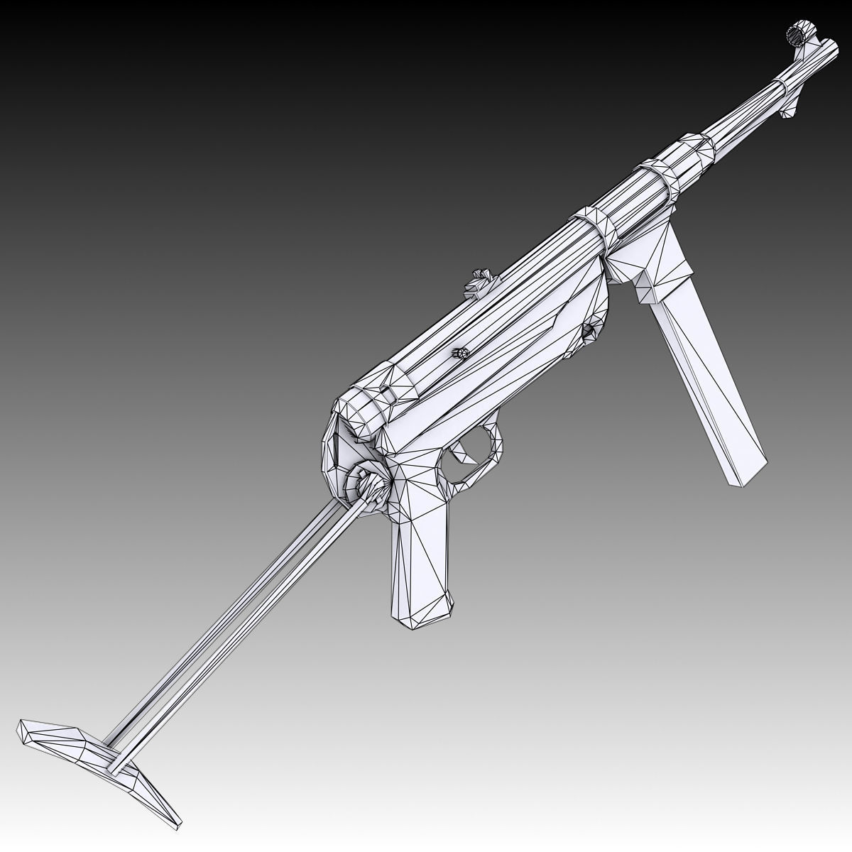 MP40 3d Model machine gun 3D model_3