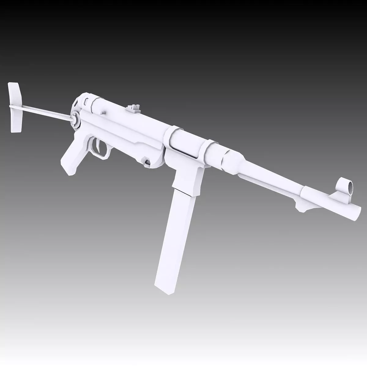 MP40 3d Model machine gun 3D model_0