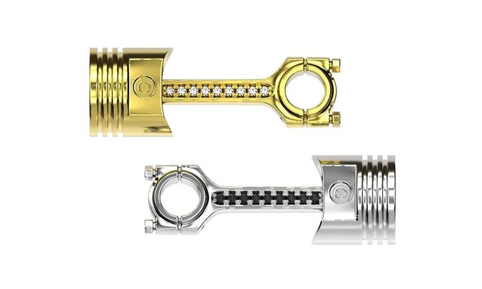 Piston rod gold pendant 3d printable engine necklace stl file  3D print model