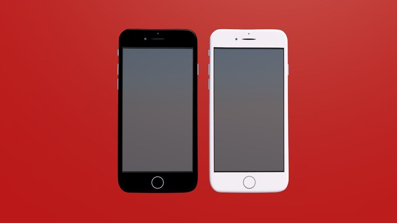  white and black cell phone 3D model_1