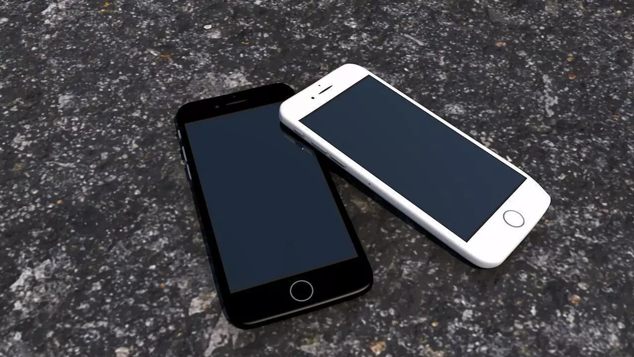  white and black cell phone 3D model_0