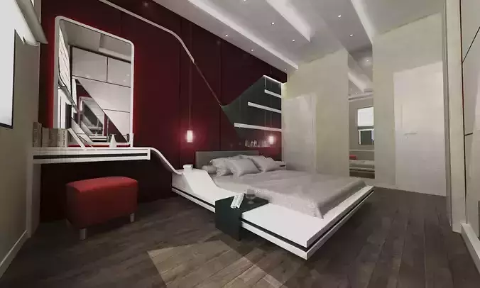 Red Bedroom  3D model
