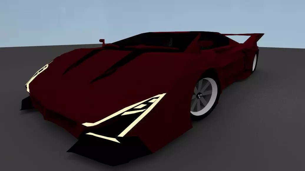 Supercar Senza 980X Low-poly 3D model