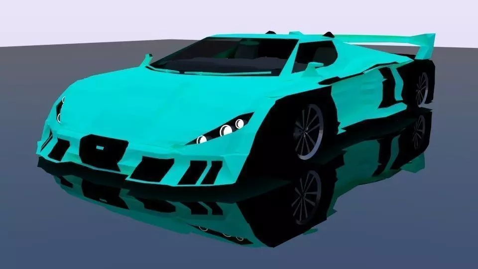 Hypercar Devil A16 Low-poly 3D model