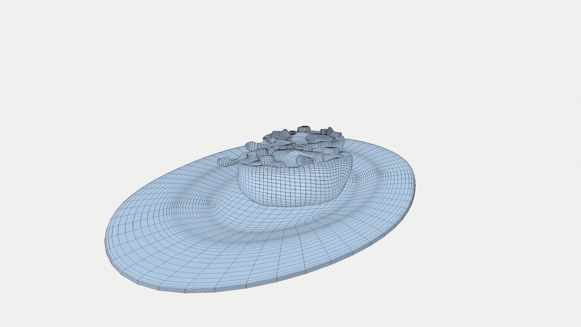 Breakfast Omelette in Pepper Low-poly 3D model_7