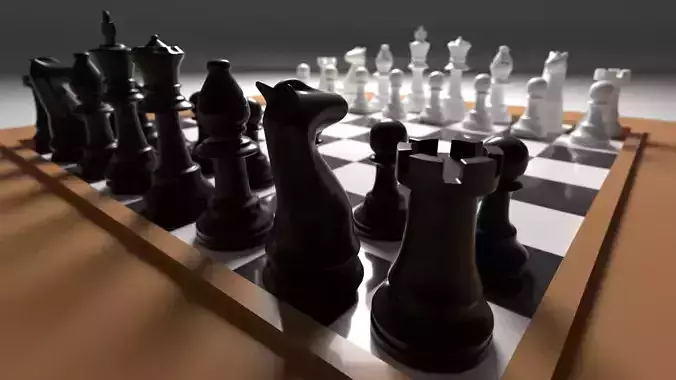 Chess pieces on board