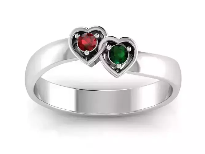 Double Heart Crystal Ring