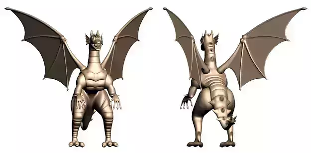 Dinousar pair of dragons with wings