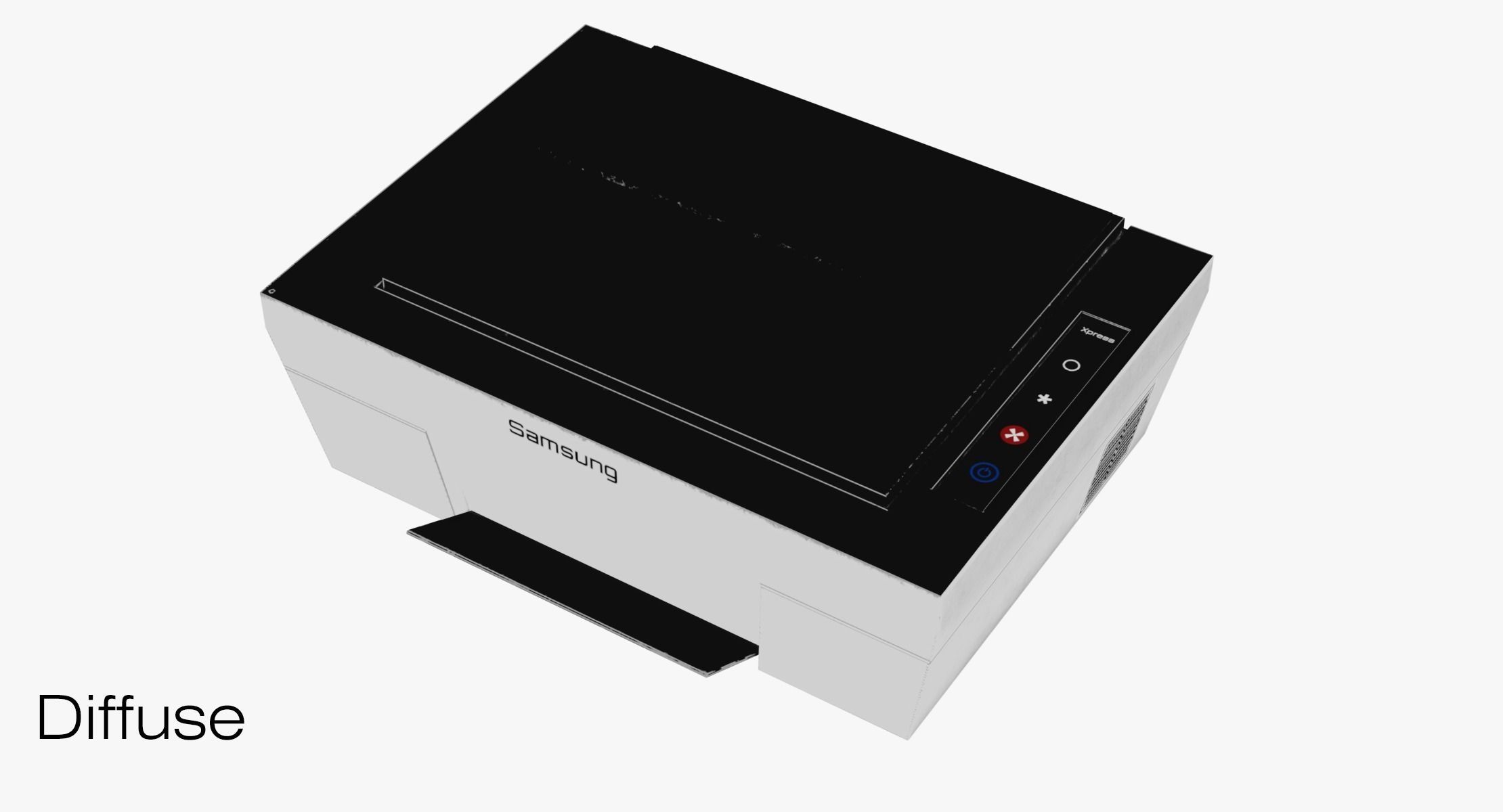 Printer - Low Poly Free 3D model_16