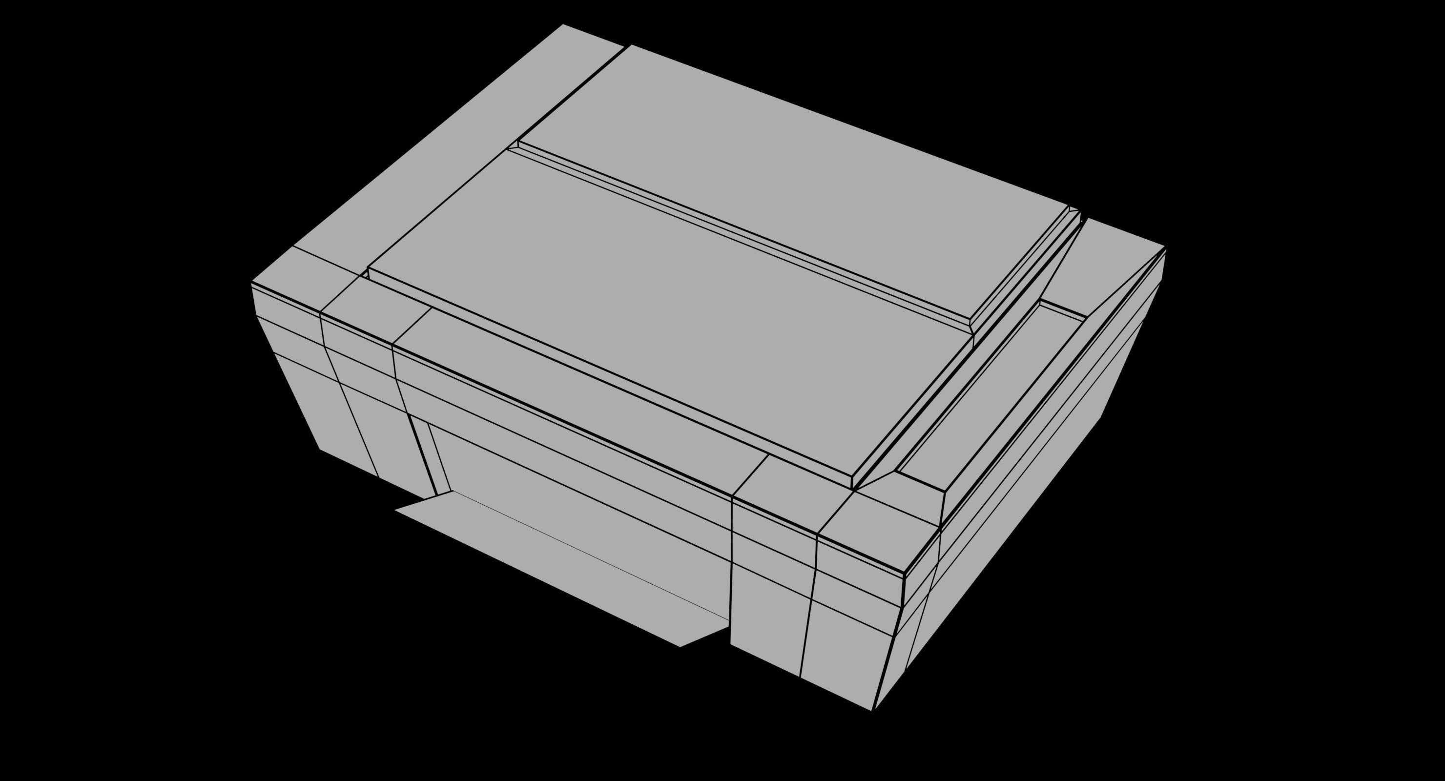 Printer - Low Poly Free 3D model_23