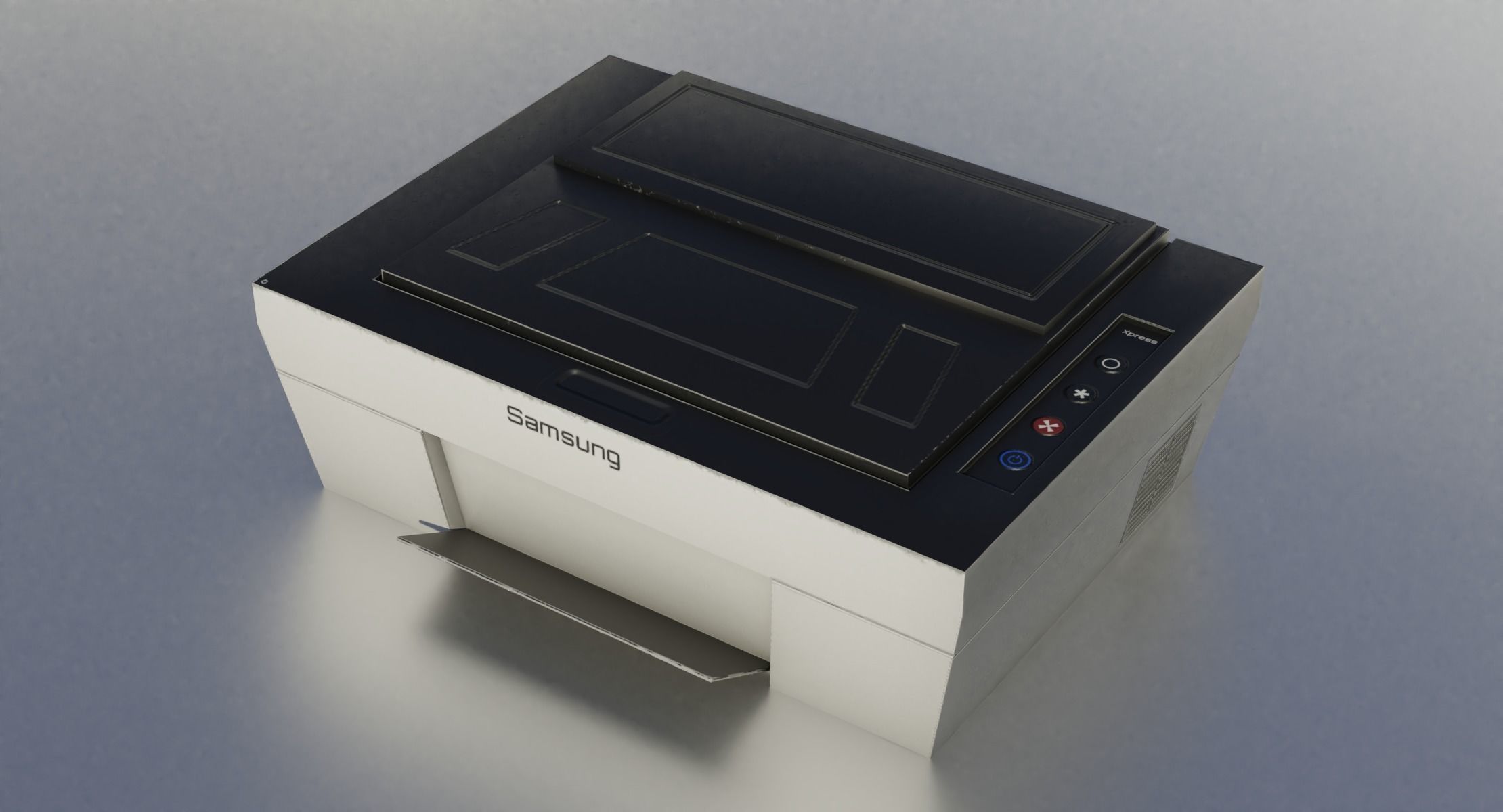 Printer - Low Poly Free 3D model_1