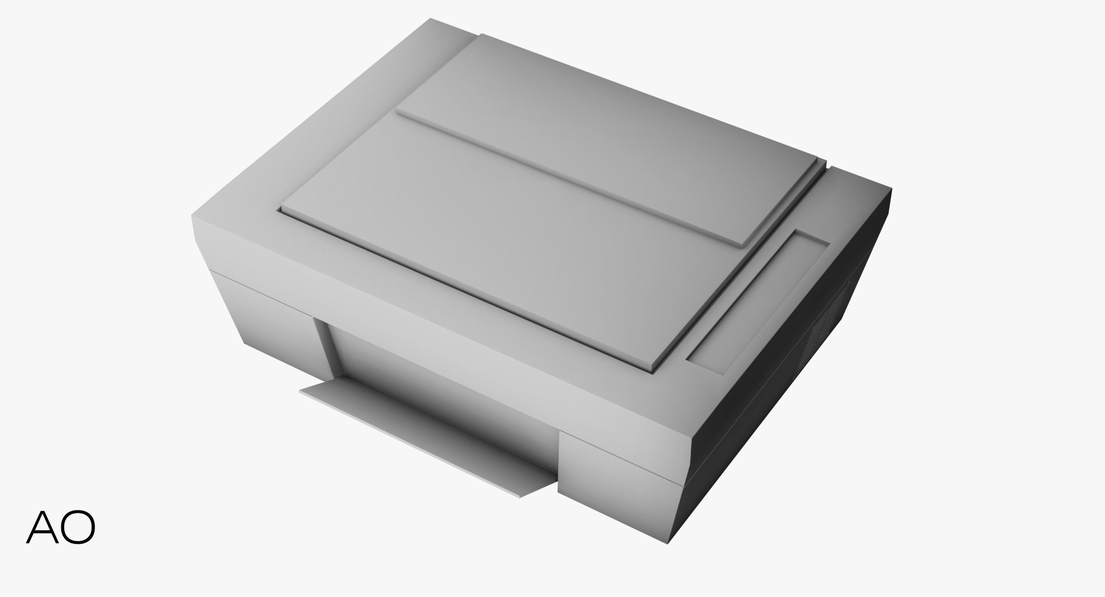 Printer - Low Poly Free 3D model_15