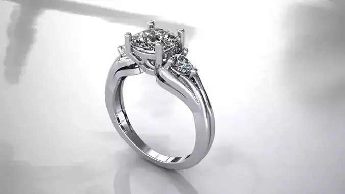 Unique round stone ring 