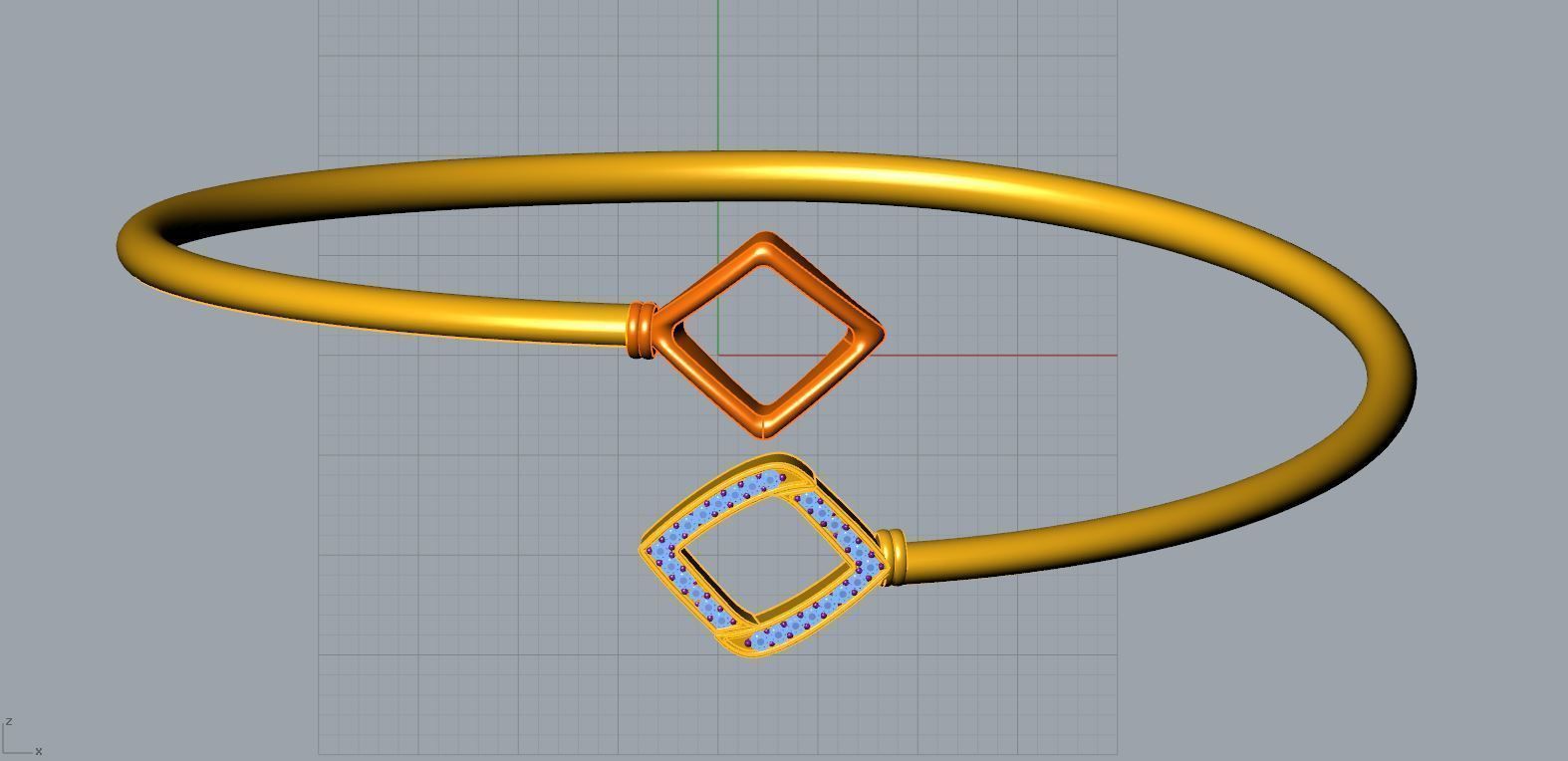 Rhombus Bracelet 3D print model_11