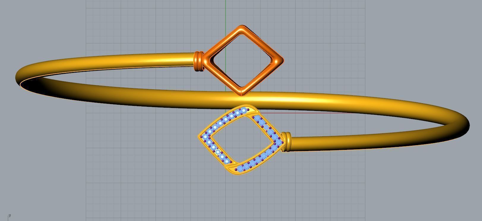 Rhombus Bracelet 3D print model_6