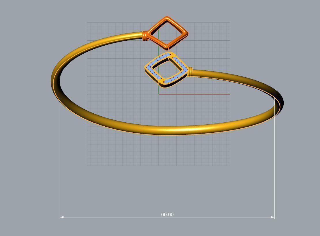 Rhombus Bracelet 3D print model_7
