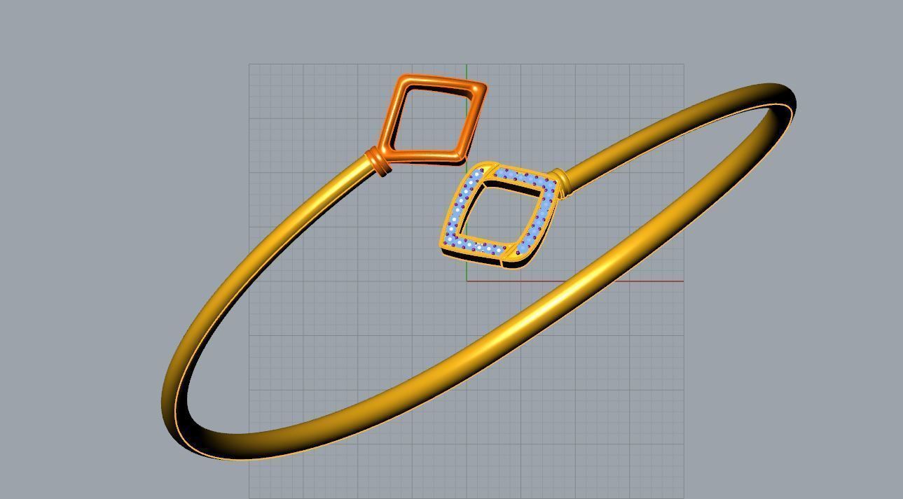 Rhombus Bracelet 3D print model_9