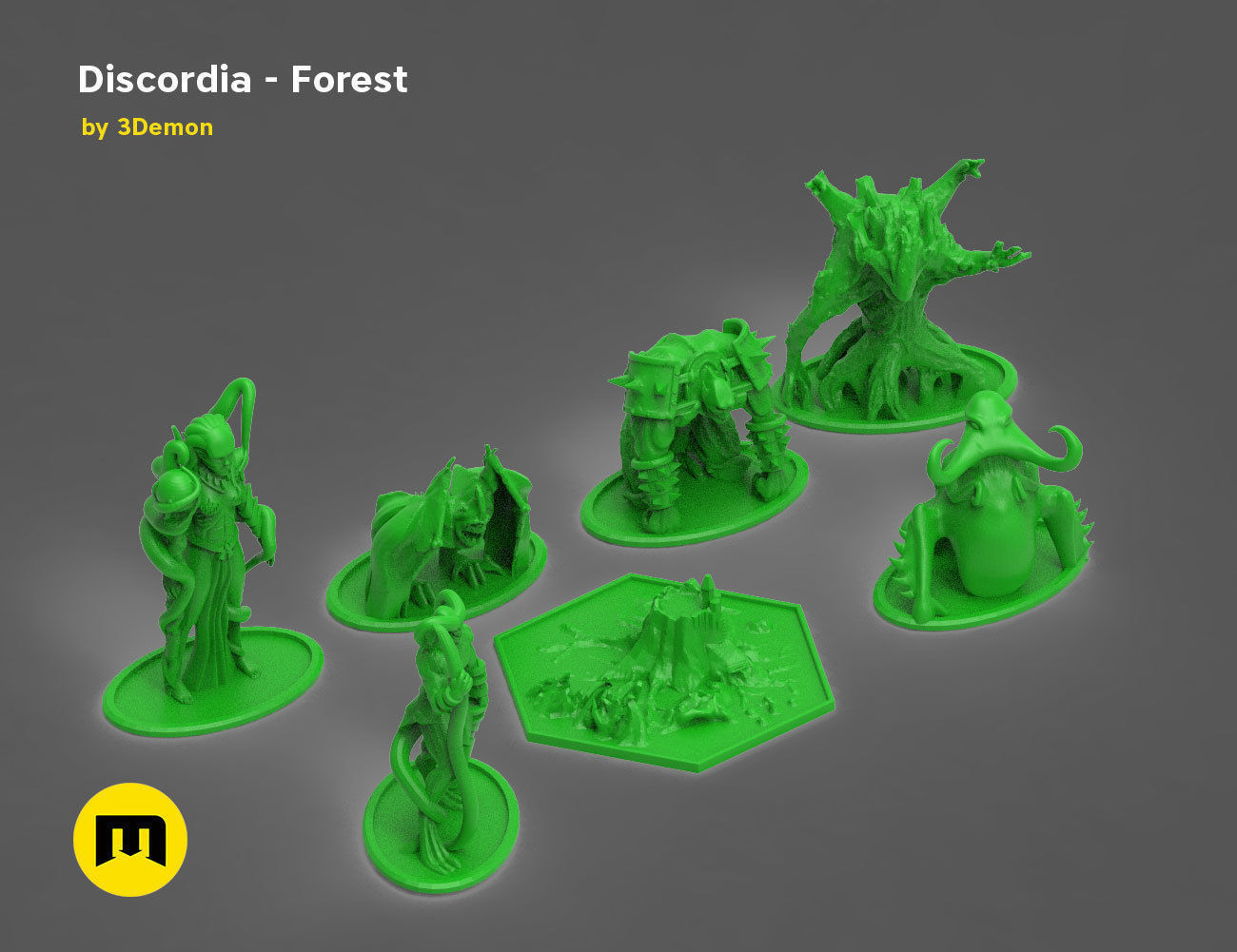 Discordia Forest board game figures 3D print model_23