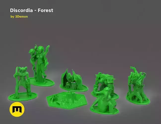 Discordia Forest board game figures 3D print model
