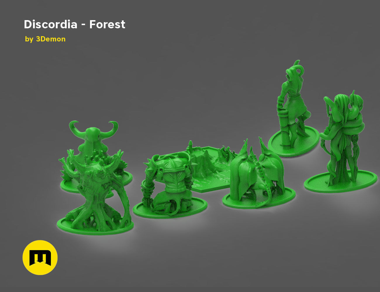 Discordia Forest board game figures 3D print model_24