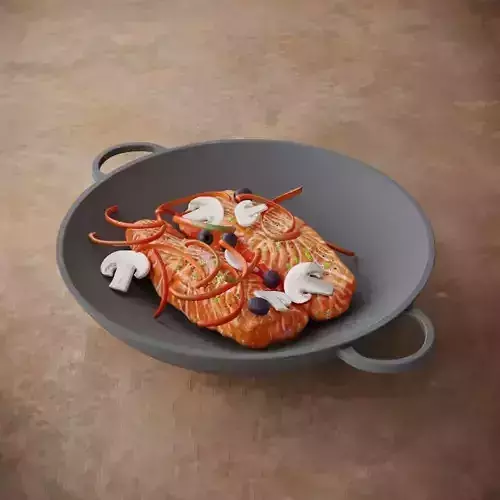 Fresh Salmon with Herbs 3D model
