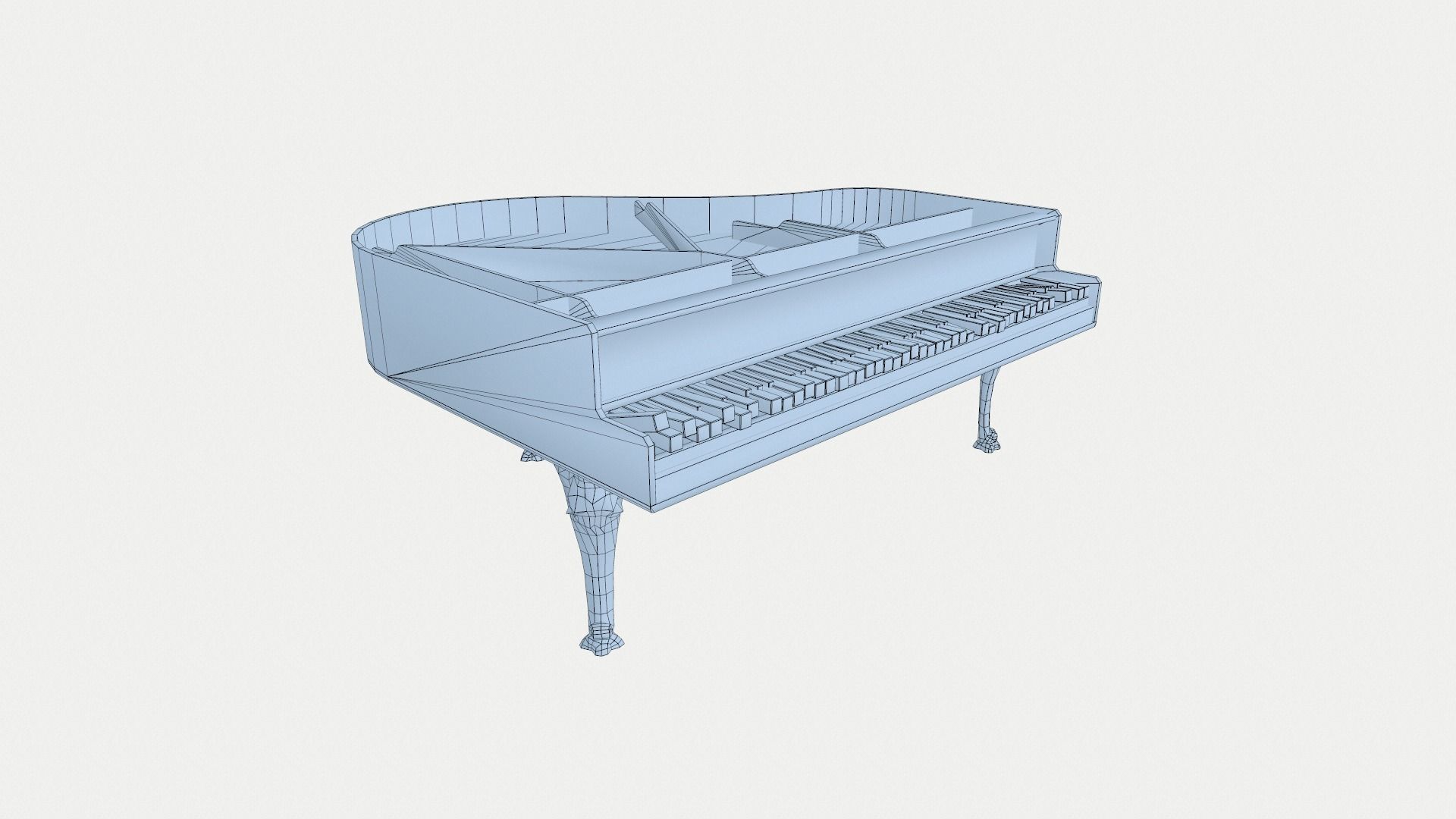 Old Piano Low-poly 3D model_4