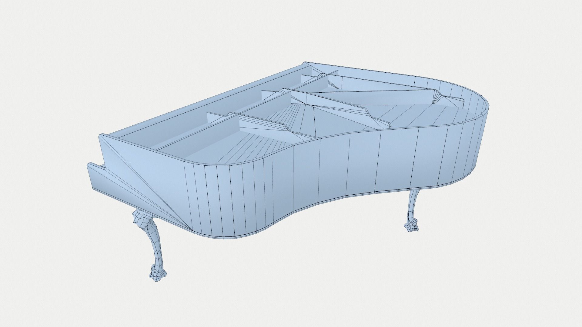 Old Piano Low-poly 3D model_7