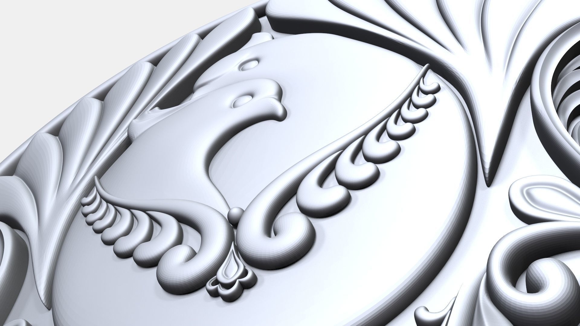 Doves pendant 3D print model_3
