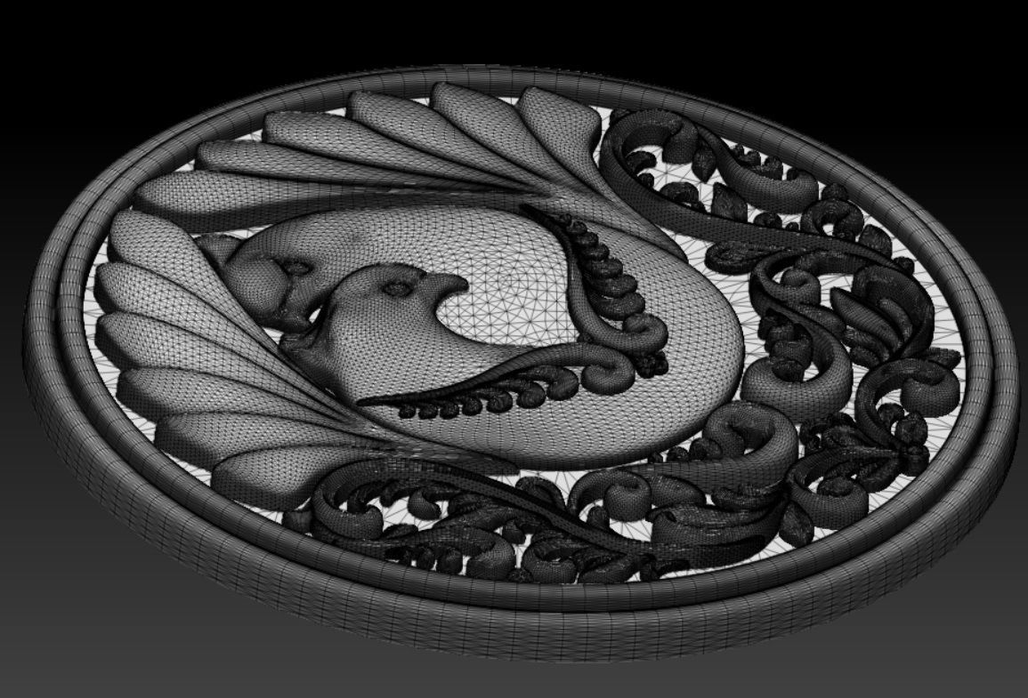 Doves pendant 3D print model_6