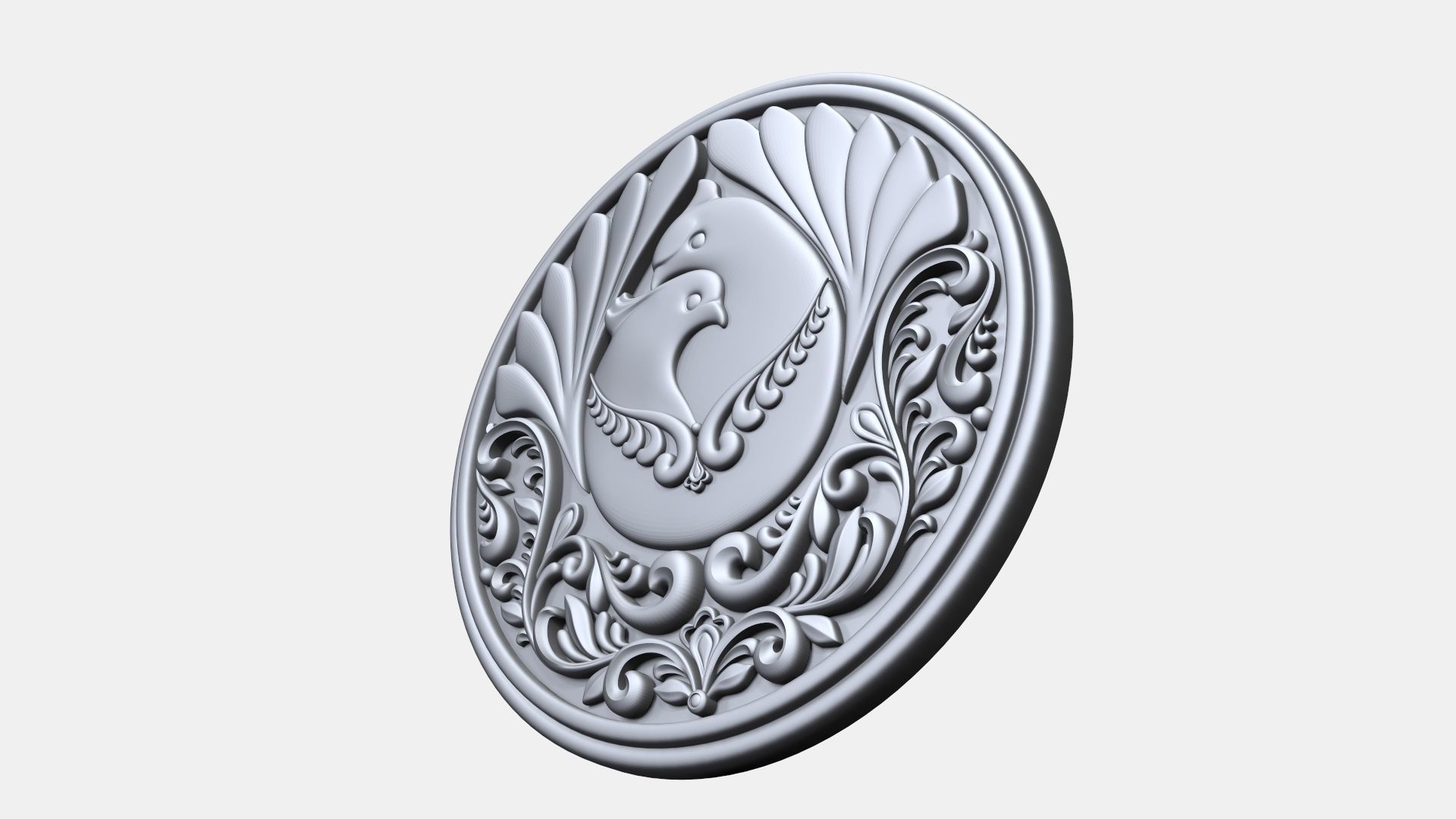 Doves pendant 3D print model_2