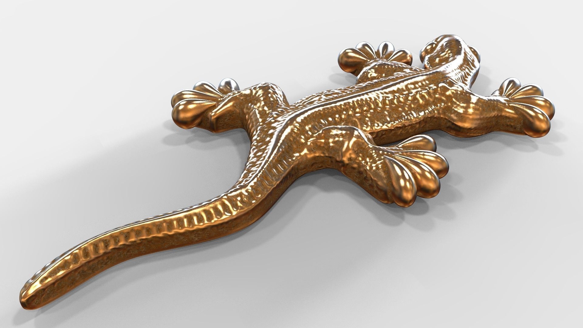 Lizard pendant 3D print model_3