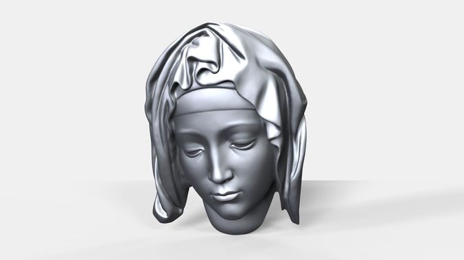 Pieta face bas relief 3D print model
