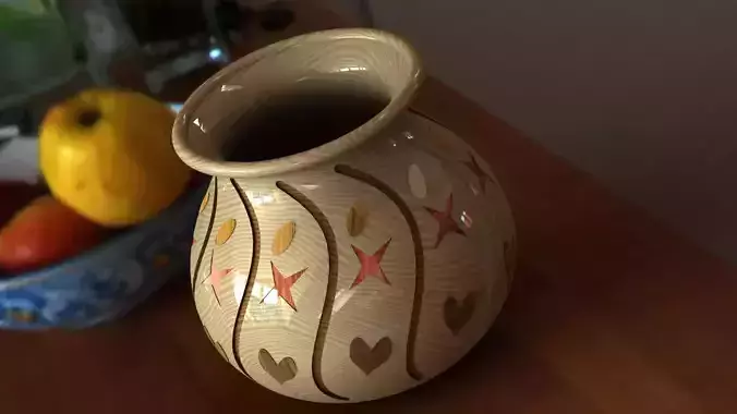 Pot vase with hearts