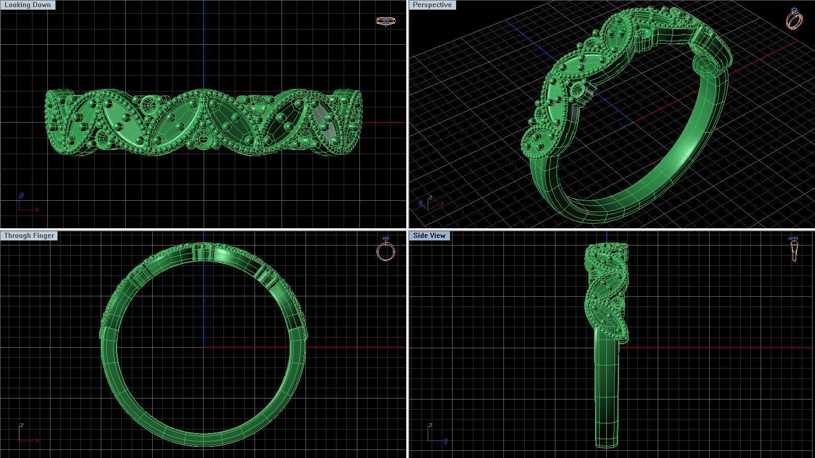Florette Diamond Ring 3D print model_2