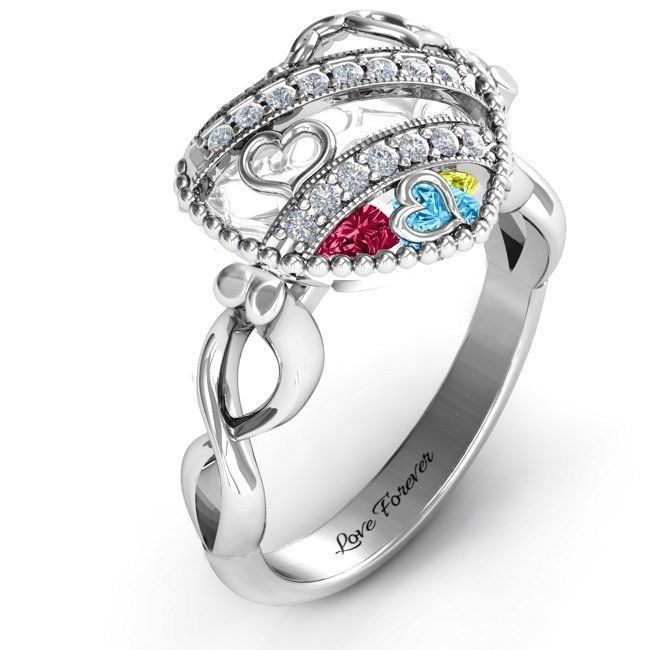 Heart Locket Ring 3D print model_7