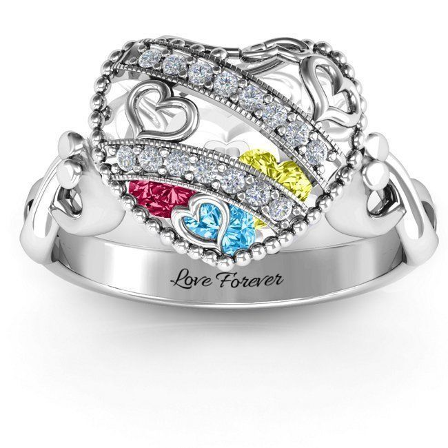 Heart Locket Ring 3D print model_10