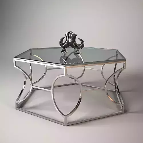  Argent Metal Cocktail Table