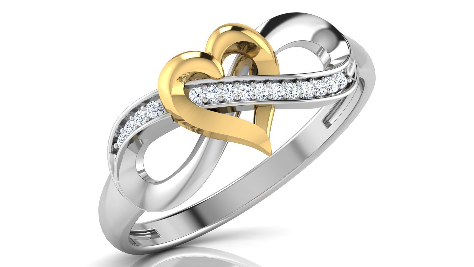 Love Heart Ring 3D print model_1