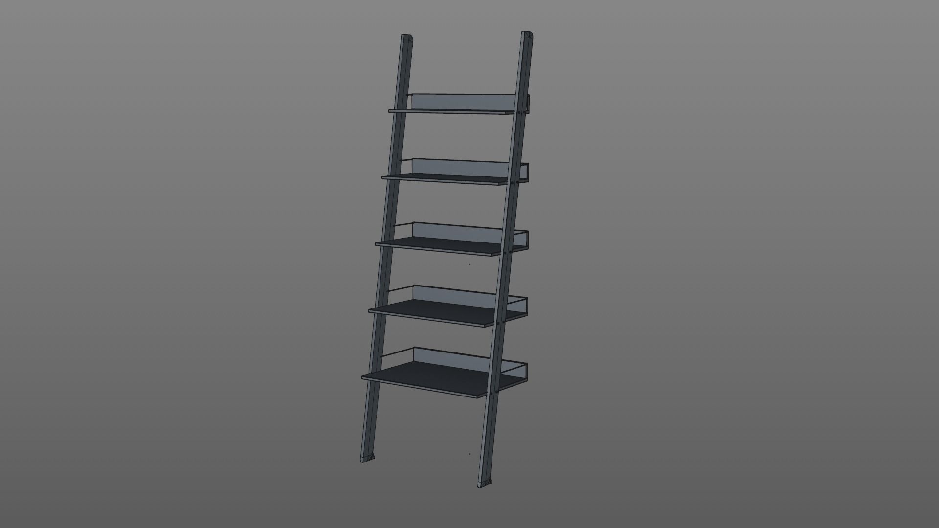 Bookshelf - Ladder Bookshelf Free 3D model_5