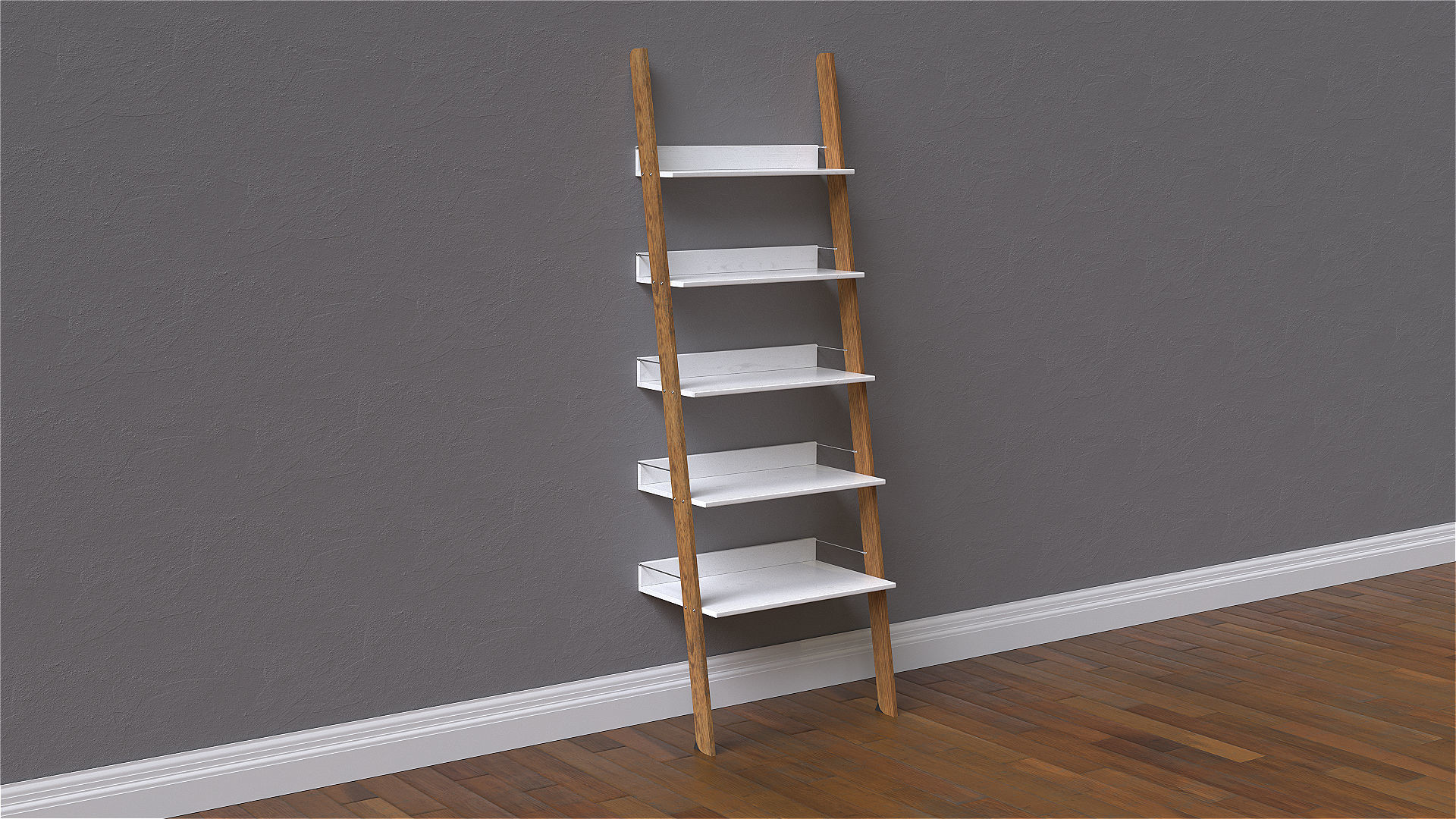 Bookshelf - Ladder Bookshelf Free 3D model_1