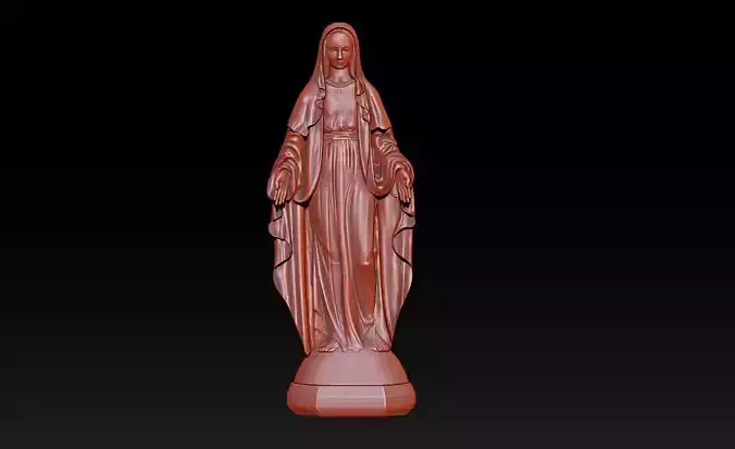 Virgin Mary Statue STL Reliefs for CNC machines 3D print model